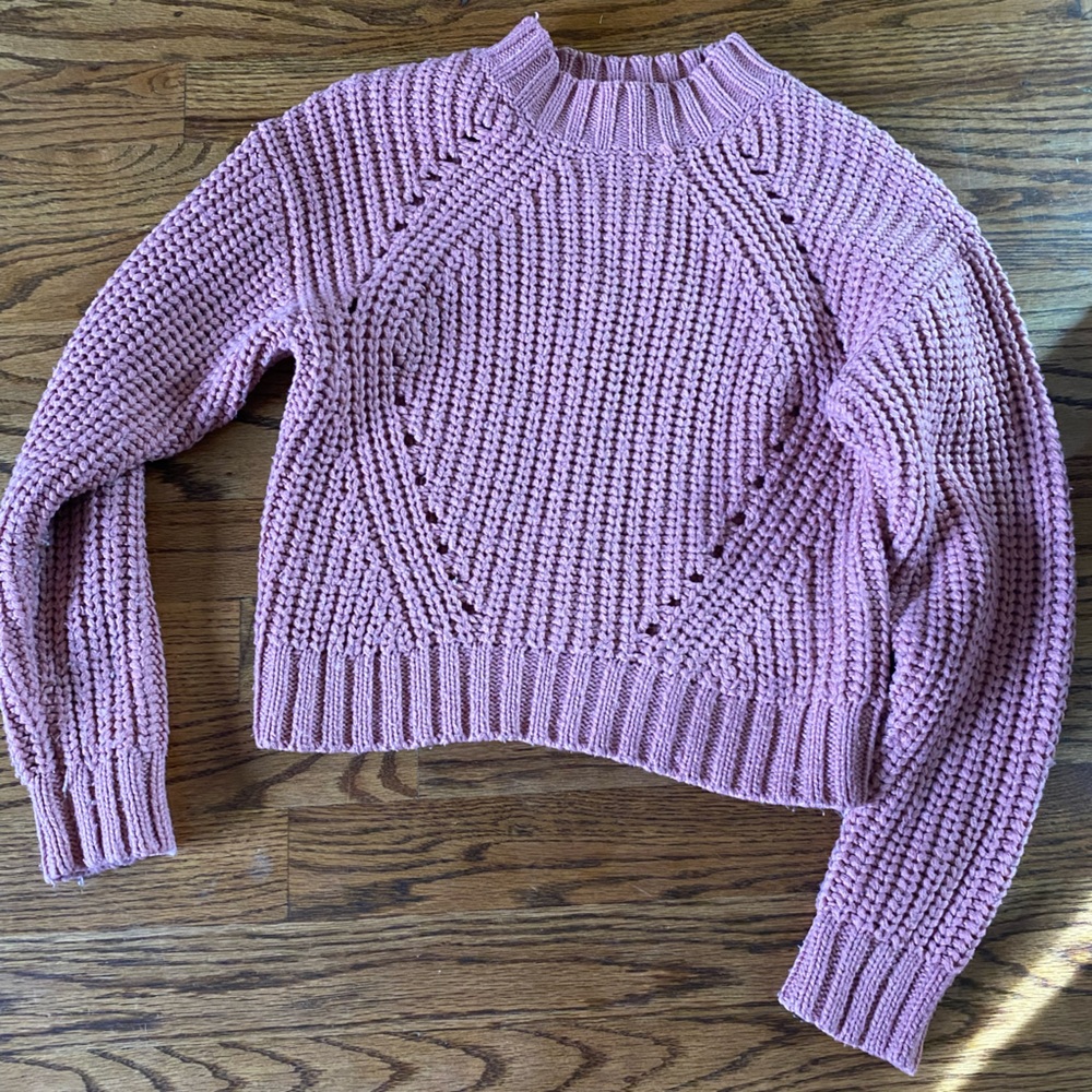 Knitted sweater. Vintage pink